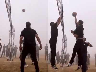 Watch: Akshay Kumar plays volleyball with bravehearts, flags off a marathon to mark Army Day