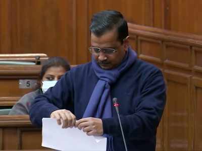 Arvind Kejriwal tears farm laws in assembly, accuses BJP of bringing them to get funds for elections