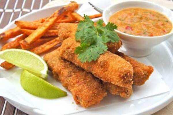 Healthy appetiser: Healthy fish fingers