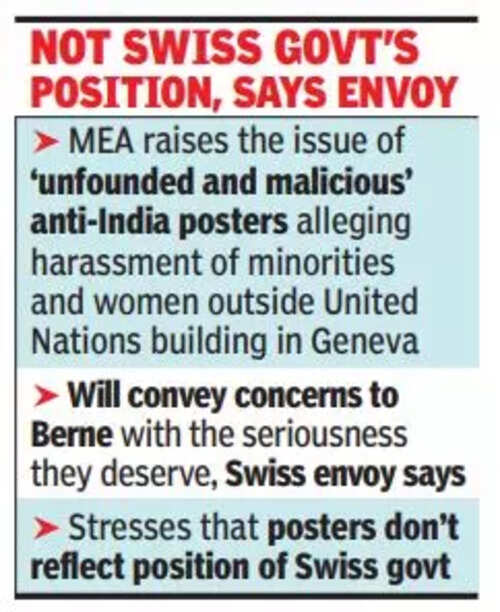 Swiss envoy summoned over anti-India posters at UN office in Geneva