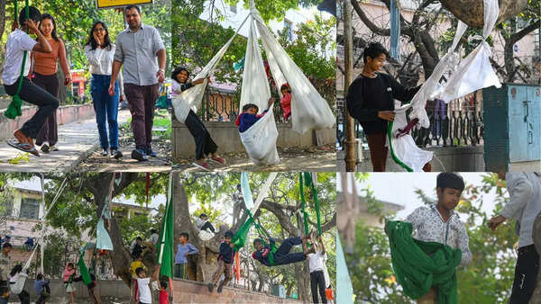 ‘Jhula Ped’ on Lodhi road becomes evening escape for children