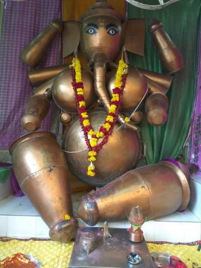 Ganesh Chaturthi 2017: This 11-feet tall Ganesha idol made out of copper utensils is drawing the crowds in Ahmedabad
