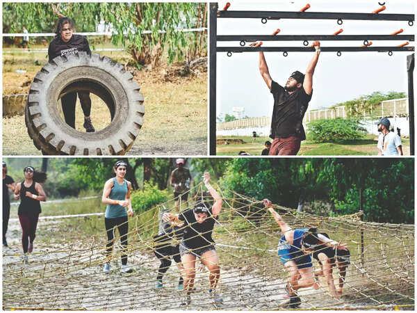 Climbing, carrying stuff, running at an obstacle course racing, these fitness enthusiasts kicked up dust on OMR