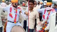 Indore: BJP leader rides donkey to please rain gods 