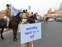 Mounted Police takes out Covid-19 awareness rally in Jaipur 