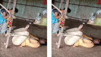 Brutal: Wife beats up husband for getting drunk? 