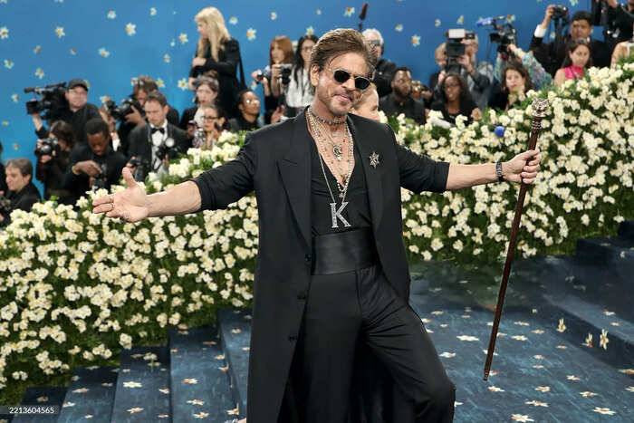 Shah Rukh Khan strikes his signature pose as he makes a dashing Met Gala debut