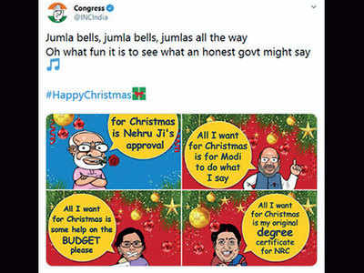‘Jumla bells, Jumla bells’… goes Cong’s carol for BJP