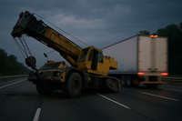 Truck crashes into crane on NH-8, operator dies
