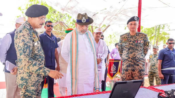Amit Shah calls for stronger four-layer border security grid at BSF Parhari Samelan at Indo Pak border in Bikaner