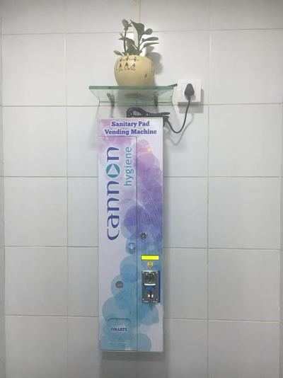Sanitary napkins vending machine setup at Hyderabad airport