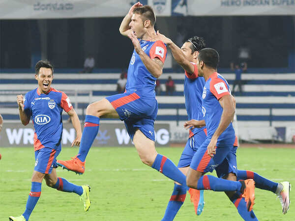 10-man Bengaluru thump Goa 3-0 to top ISL table