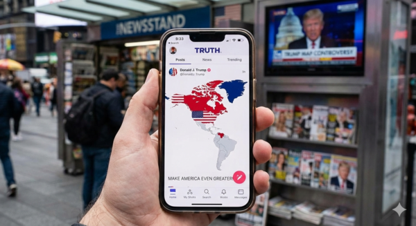 Polémica internacional tras publicación de Trump con un mapa alterado de Estados Unidos
