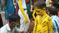 Muharram 2020: Local artists paint children as tiger in Aurangabad 
