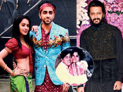 Riteish Deshmukh shakes a leg with Ayushmann Khurrana and Nushrat Bharucha in the recreated version of an iconic Dada Kondke song