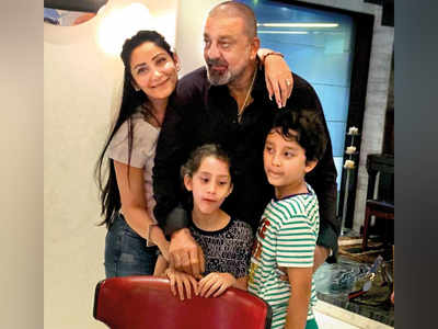 Sanjay Dutt gives surprise visit to twins Iqra and Shahraan on their ninth birthday