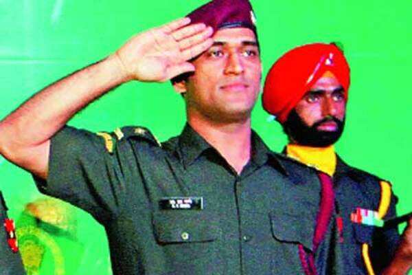 Mahendra Singh Dhoni perfects his salute