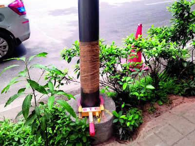 Street light poles are secure