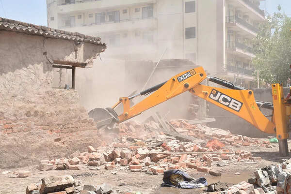 Cops raze gangster Kaushal Chaudhary’s dairy on HSVP land in Gurgaon