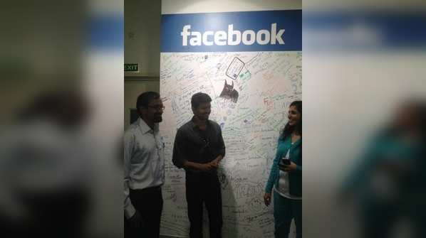 Actor Vijay visits Facebook office