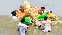 Ganpati idols immersed at Kasimedu in Chennai 