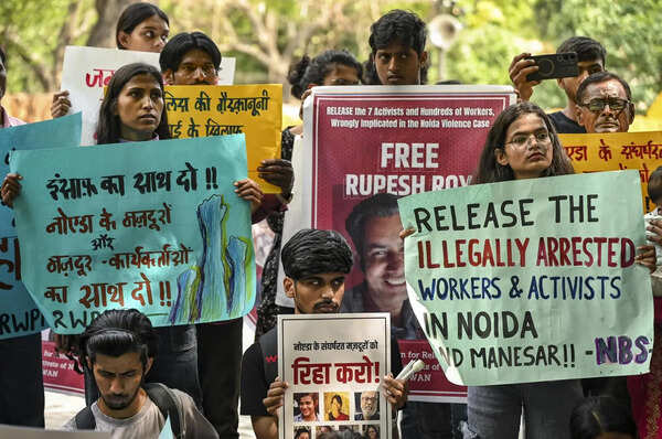 Executive held for Noida protest ‘treated like terrorist’: Plea in SC