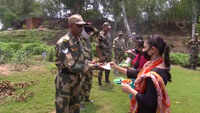BSF soldiers celebrate Rakshabandhan with locals in Jammu 
