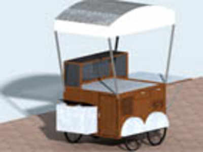 Smart vendor carts & homeless shelters that turn into shops