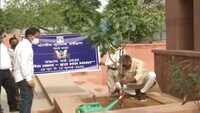 Delhi: Minister Prahlad Patel plants sapling at Humayun’s Tomb for Sankalp Parva 