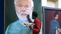 Artist sketches large scale portrait of PM Narendra Modi to gift him at swearing-in ceremony 