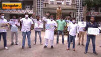 Karnataka: Youth Congress activists protest over alleged corruption in COVID-19 equipment purchase 