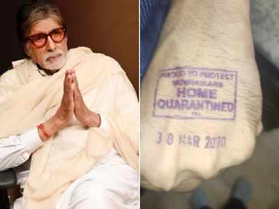 Big B shares picture of home quarantine stamp
