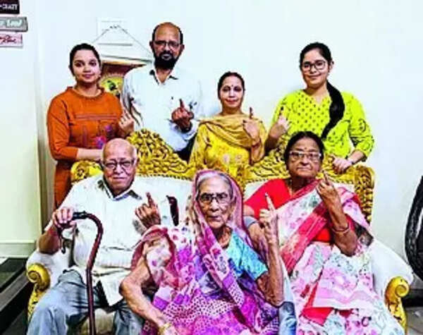 4 generations of a family cast vote
