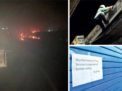 Monorail fire guts two coaches, no casualties