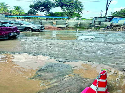 It’s potholes, sewage & stench on this road