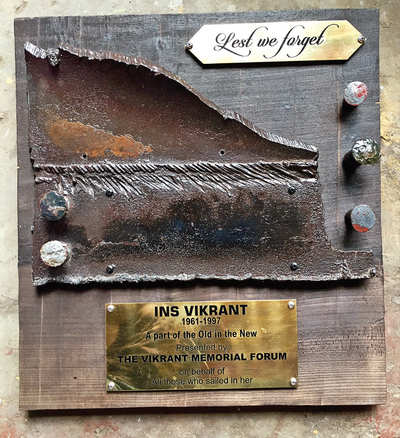 Plaque made from Vikrant metal to adorn new avatar