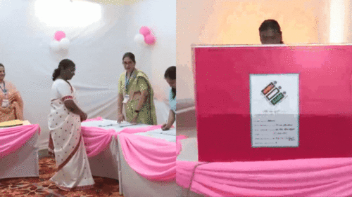 Lok Sabha Elections 2024: President Droupadi Murmu casts her vote for Lok Sabha Elections 2024 at a polling booth in Delhi