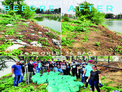 Ploggers clean up Nagawara Lake