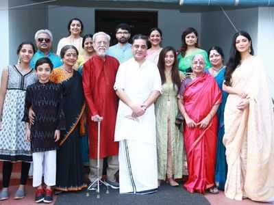 Photos: Kamal Haasan celebrates 65th birthday with family in Tamil Nadu