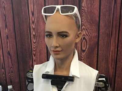 Humanoid robot Sophia disappoints techies at Fintech fest in Vizag