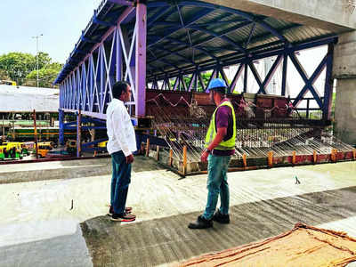 KR Puram foot over bridge is almost ready