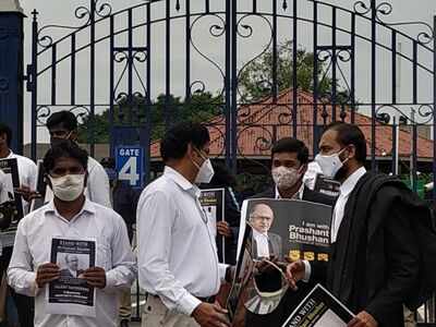 Hyderabad lawyers stage silent protest in Prashant Bhushan support