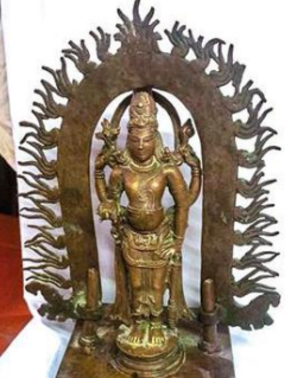 Brass Token of Moga Dharamsala at Chintpurni , famous Hindu pilgrimage ,  atleast 50 years old , 4 digit