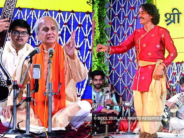 (L) Pt Ulhas Kashalkar (R) Pandit Rajendra Kumar Gangani