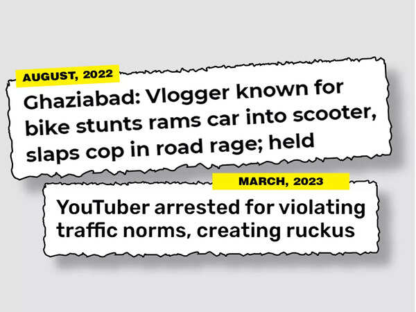 There have been many such cases in the past where vloggers were arrested for violating traffic norms