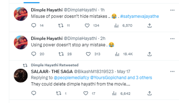 Dimple Hayathi Tweets