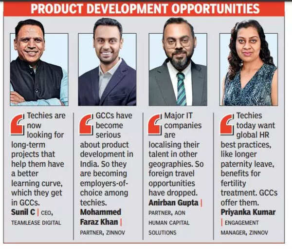 Why techies prefer GCCs over IT services companies - Times of India