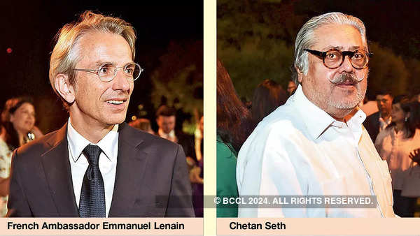 L'ambasciatore francese Emmanuel Lenin e Chetan Seth