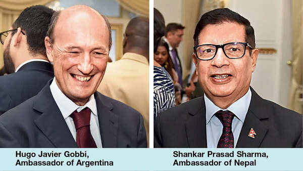 Hugo Javier Gobbi, Ambassador of Argentina and Shankar Prasad Sharma, Ambassador of Nepal