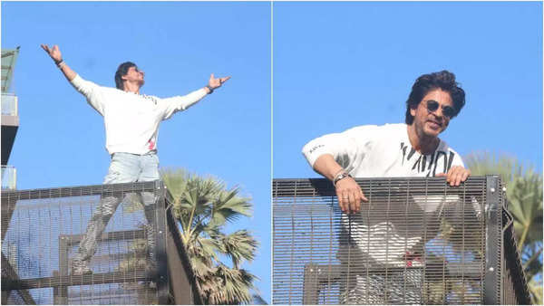Shah Rukh Khan congratulates fans as they create a Guinness World Record for most people performing SRK's iconic pose outside Mannat